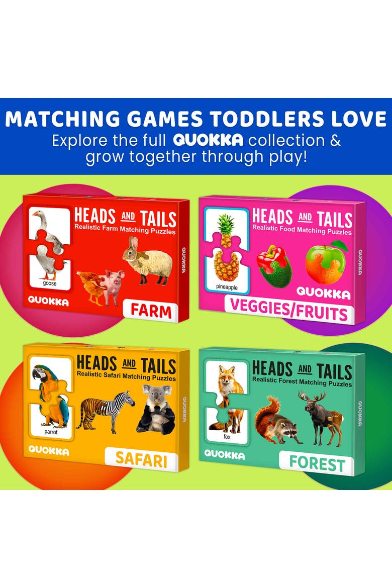 32-Piece Matching Puzzle Set for Toddlers, Alternate, color, Wild Animals