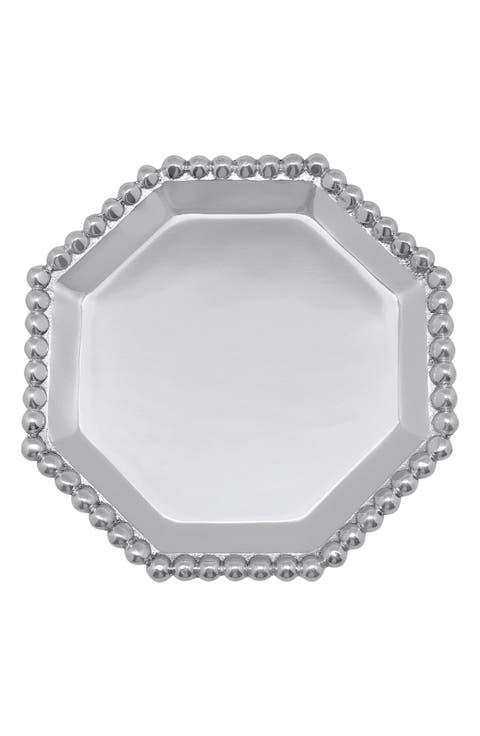 Pearled Octagonal Canapé Plate