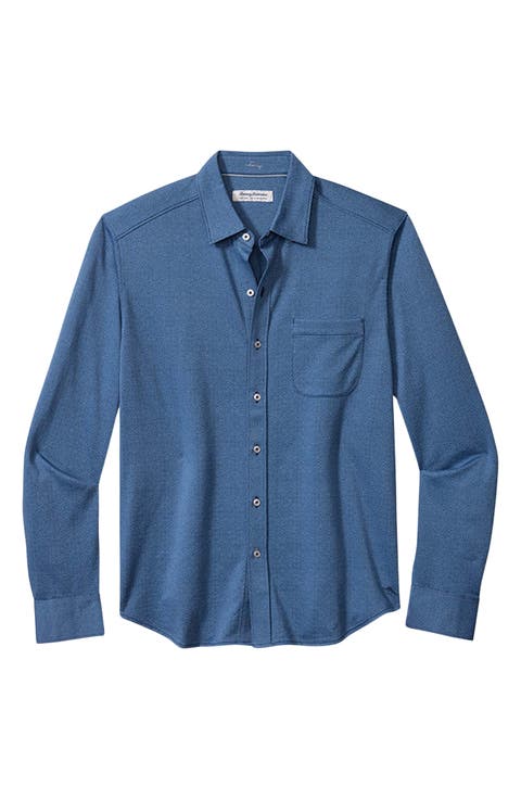 San Lucio Diamond Isles Long Sleeve Button-Up Shirt (Big & Tall)