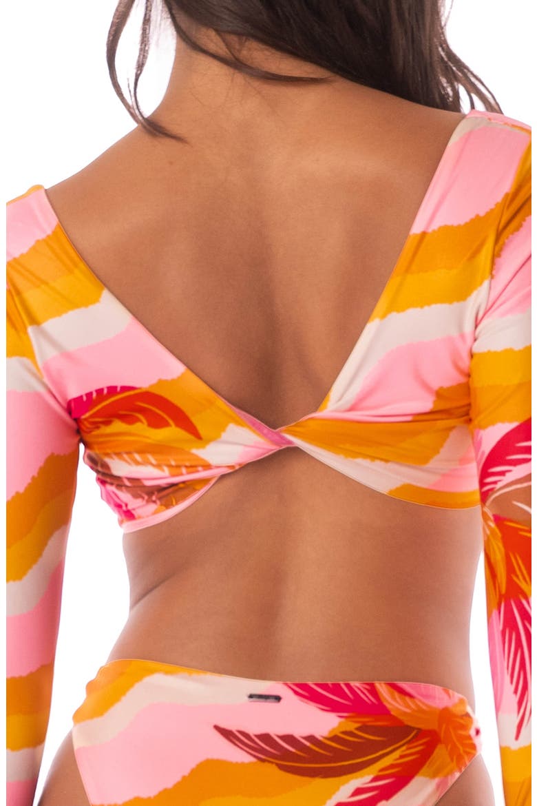 Paradiso Waves Bestie Multifit Reversible Crop Rashguard, Alternate, color, PINK
