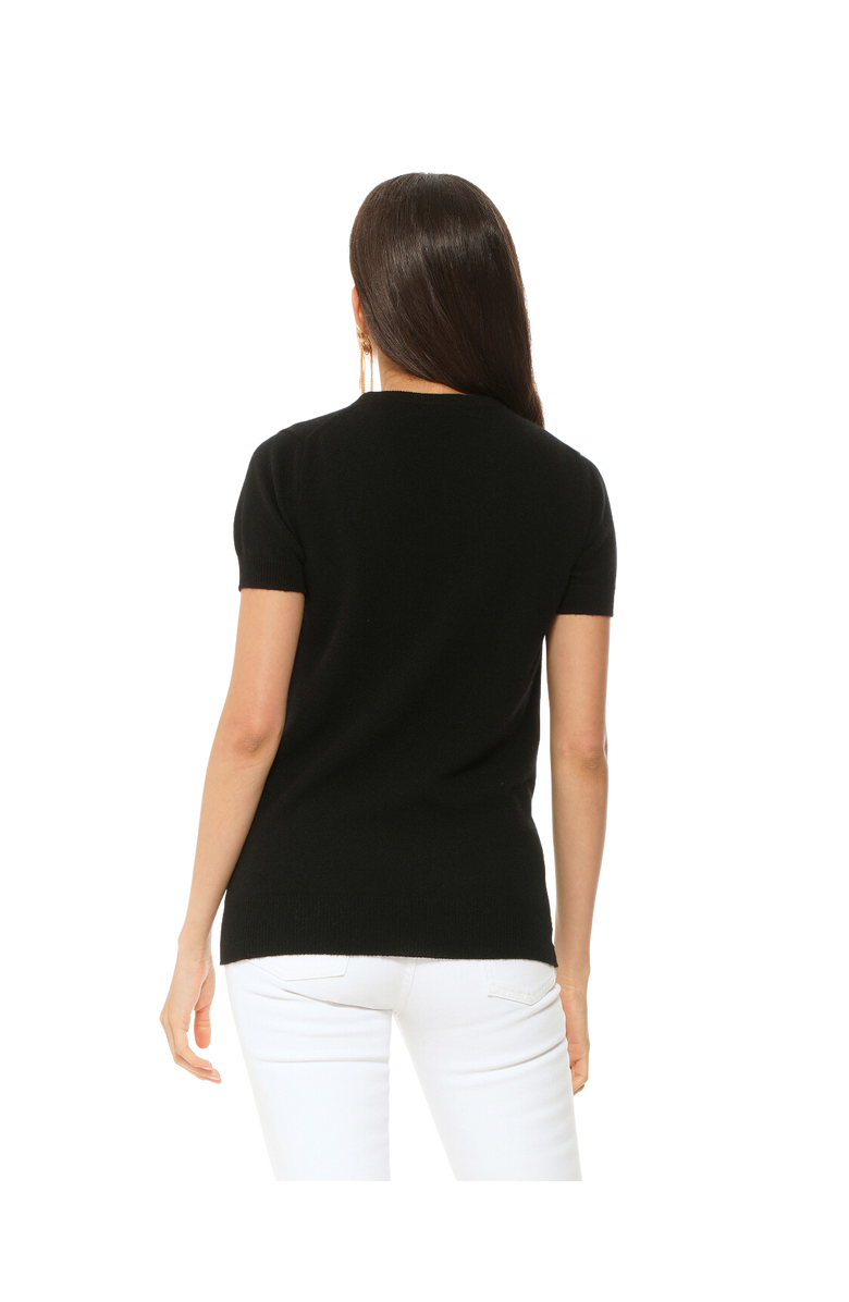 Monticelli Cashmere Pure Cashmere Featherlight Knit Tee, Alternate, color, Black