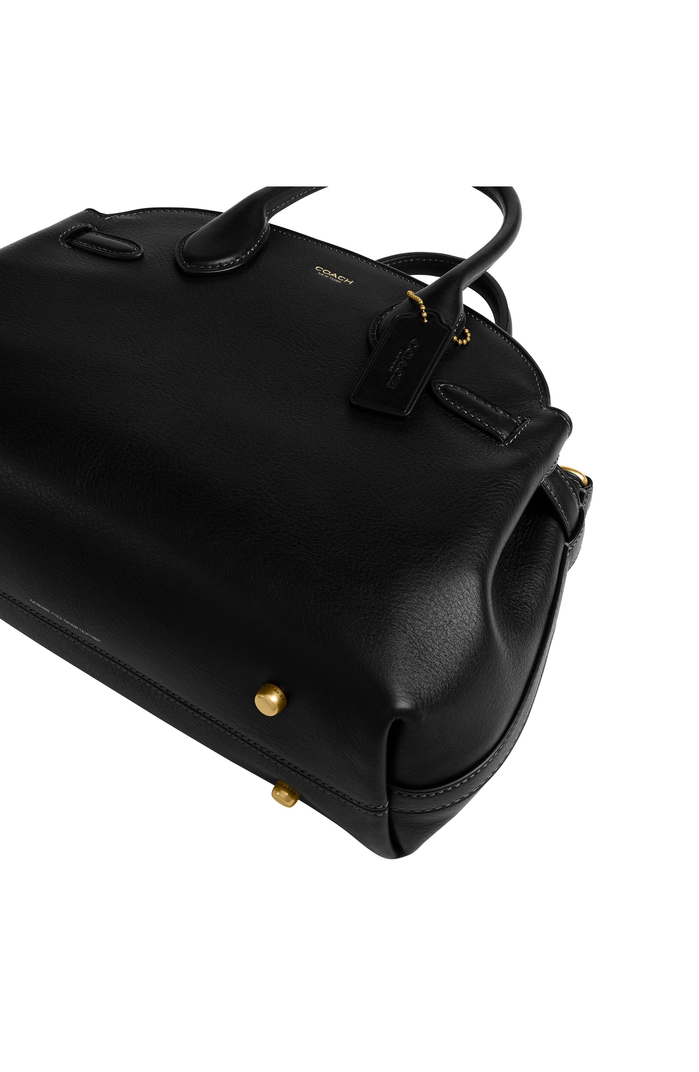 COACH Empire 28 Soft Leather Carryall Satchel, Alternate, color, Black