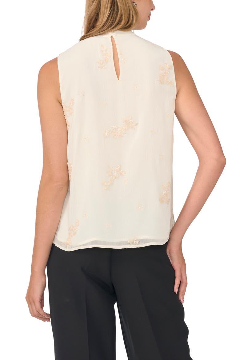 Beaded Sleeveless Mock Neck Blouse, Alternate, color, SAND DRIFT