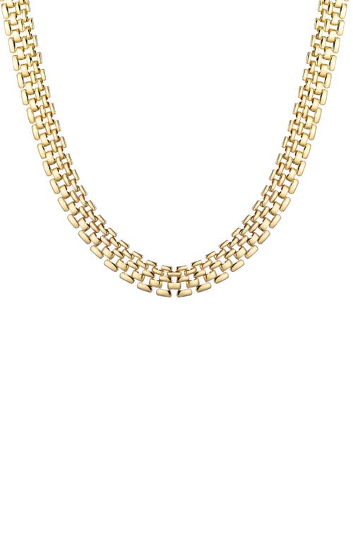 Adornia 14k Gold Plated Grid Chain Necklace In Gold