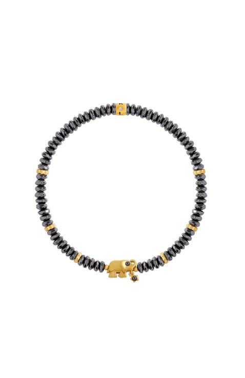 Silent Sentinel Elephant Hematite Bracelet