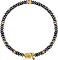 Karma and Luck Silent Sentinel Elephant Hematite Bracelet