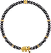 Karma and Luck Silent Sentinel Elephant Hematite Bracelet