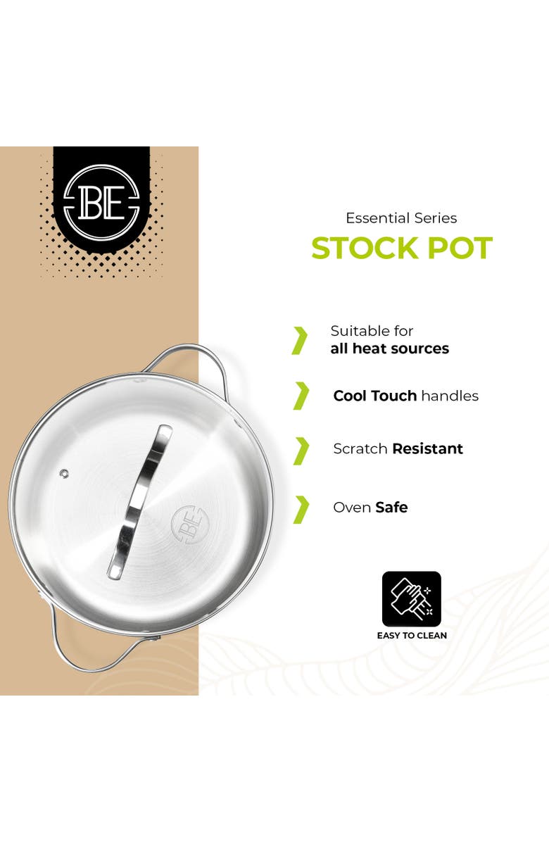 Be Living Essential Series - Stock Pot with Lid, Alternate, color, No Colour