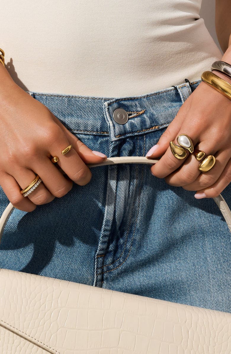 Nialaya Chunky Cuff Ring, Alternate, color, Gold