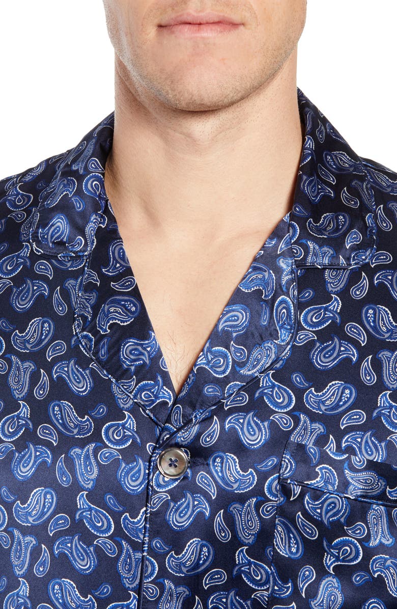 Majestic International Sapphire Silk Pajama Set, Alternate, color, 