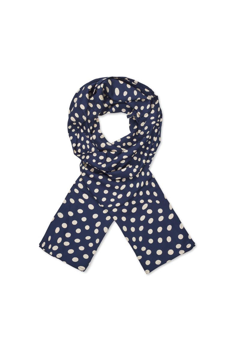 Lightweight Printed Scarf, Alternate, color, Navy Blazer