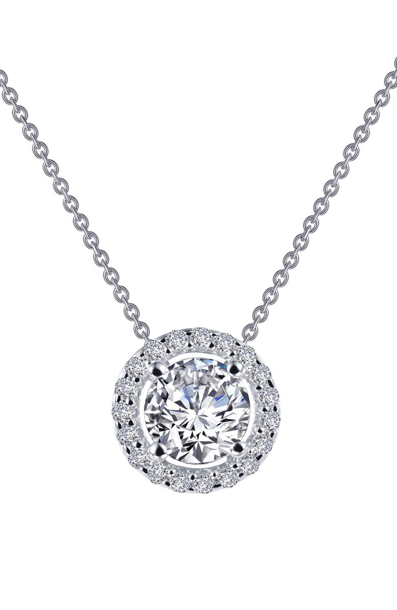 Lafonn Round Halo Necklace, Alternate, color, 