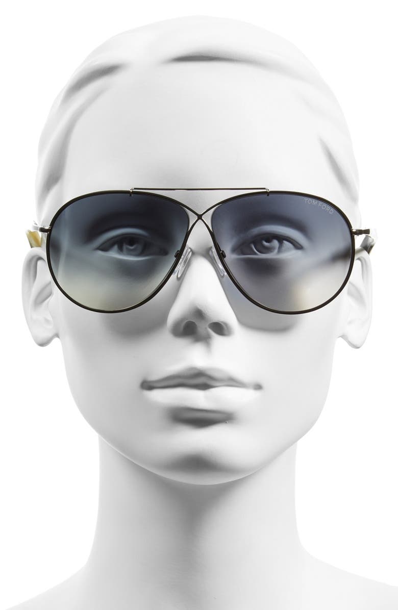 TOM FORD 'Eva' 61mm Aviator Sunglasses, Alternate, color, 