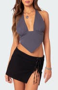 EDIKTED Open Back Triangle Halter Top