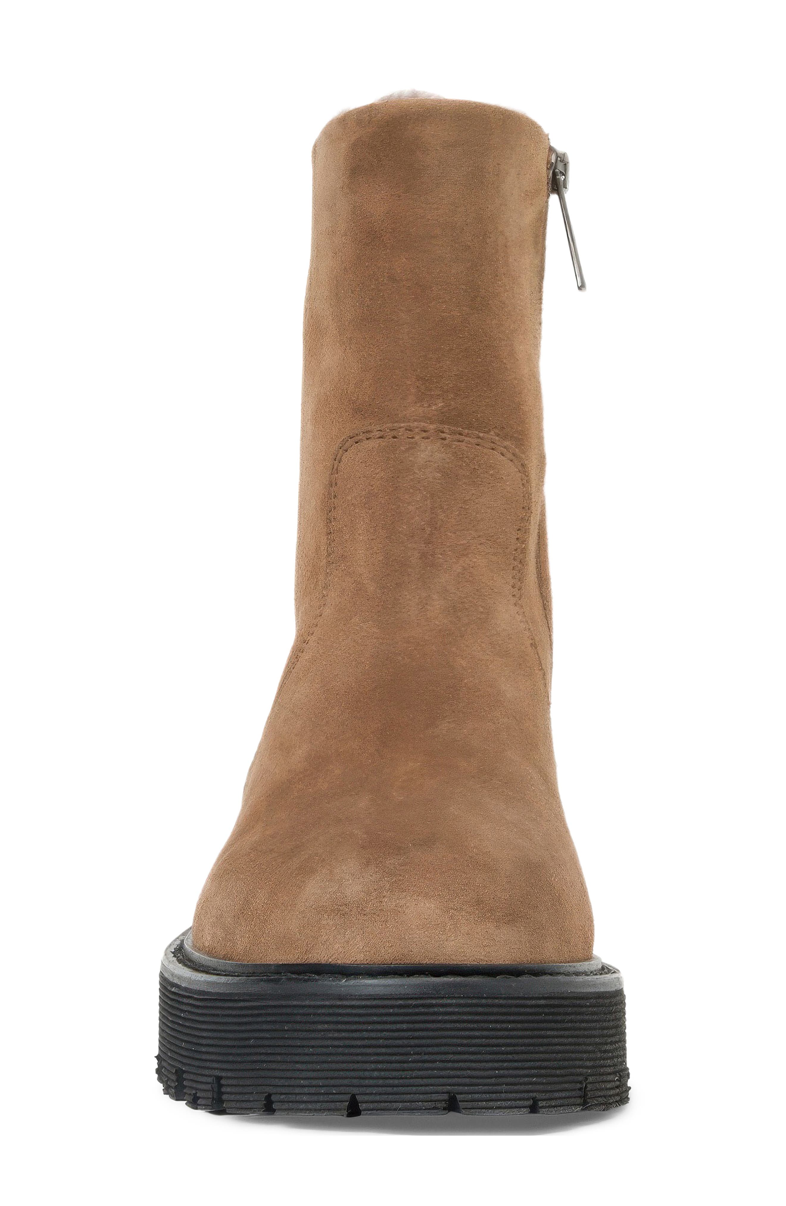 Eloise Genuine Shearling Lined Weatherproof Bootie, Alternate, color, AMERETTO SUEDE