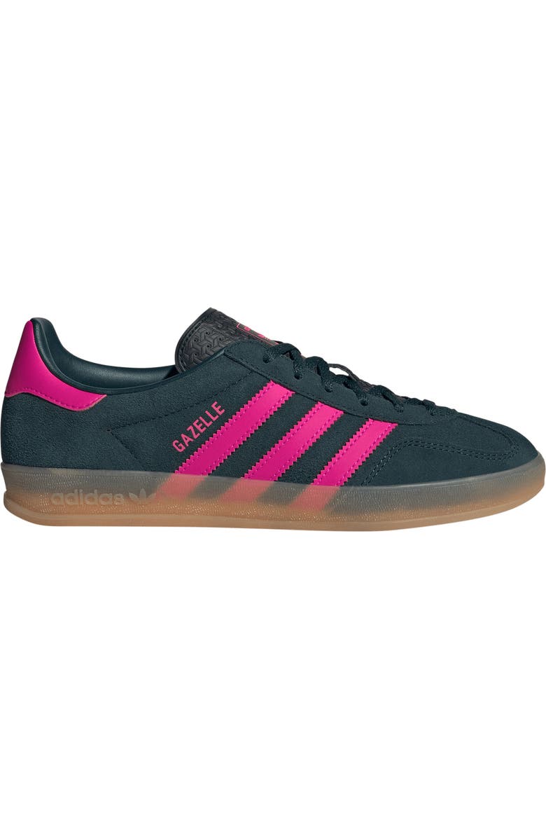 adidas Gazelle Indoor Sneaker, Alternate, color, Aurora Ivy/ Shock Pink/ Gum