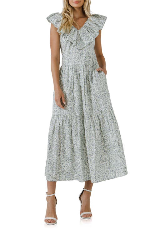 Floral Ruffle Tiered Midi Dress
