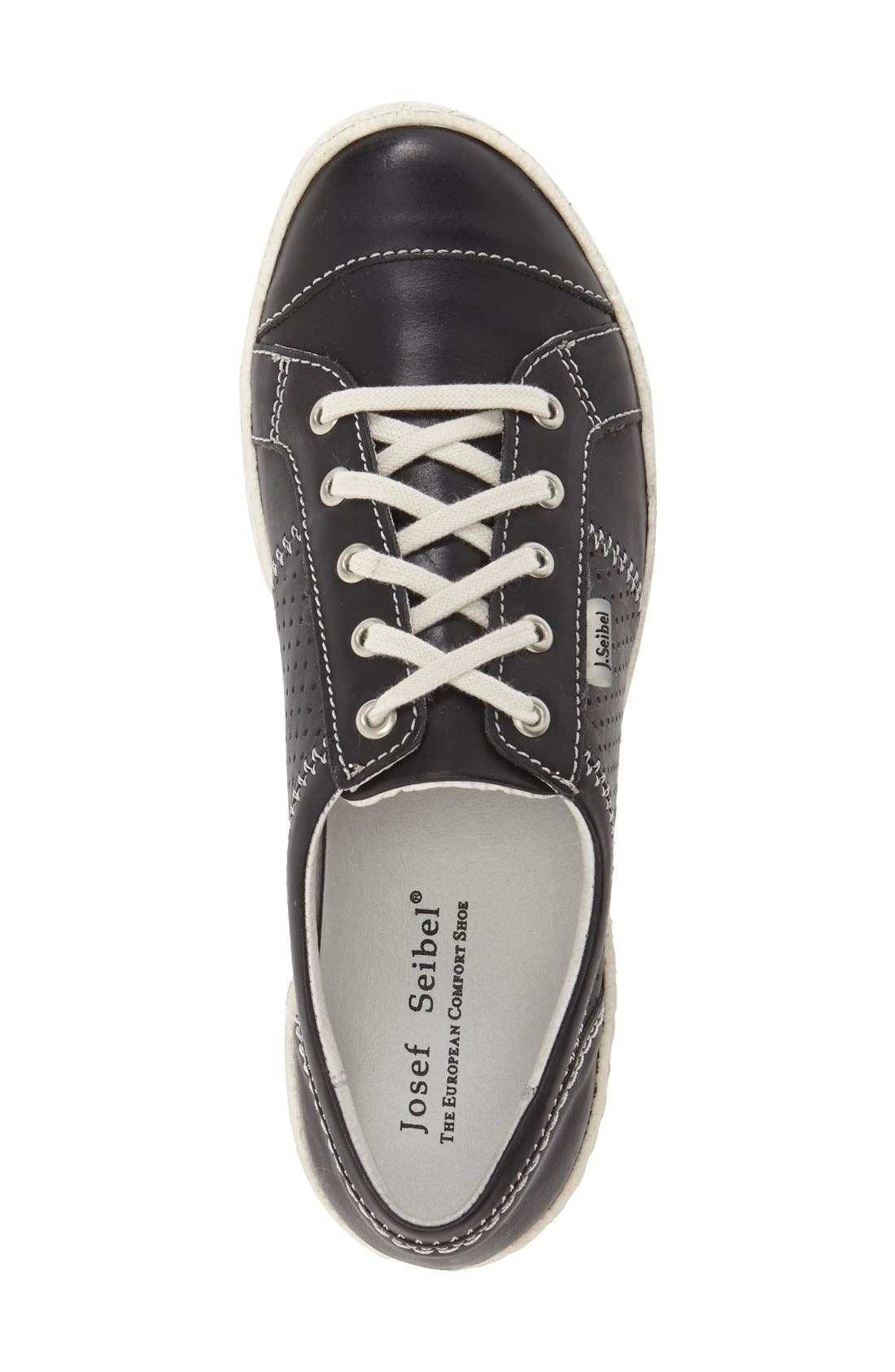 'Caspian' Sneaker, Alternate, color, BLACK LEATHER