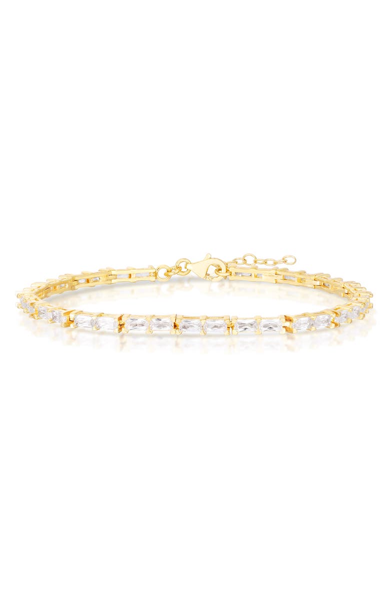 GLAZE JEWELRY Baguette Cubic Zirconia Bracelet, Main, color, Gold