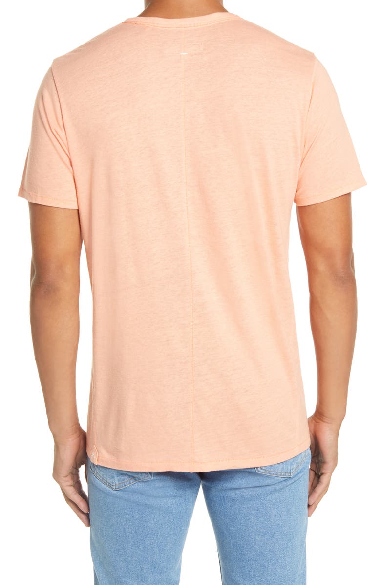 rag & bone Classic Air Men's Linen Blend T-Shirt, Alternate, color, Peach Fizz