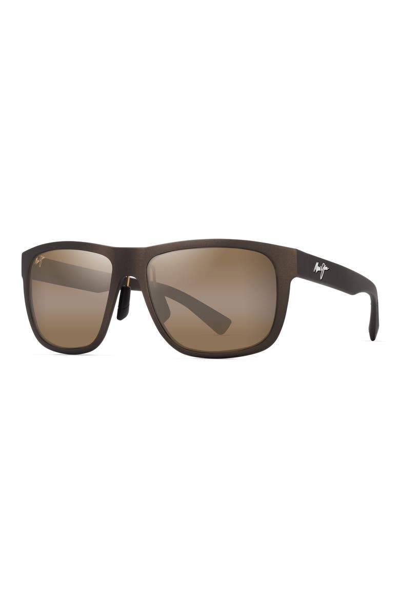 Puakea 57mm PolarizedPlus2® Square Sunglasses, Alternate, color, MATTE BROWN