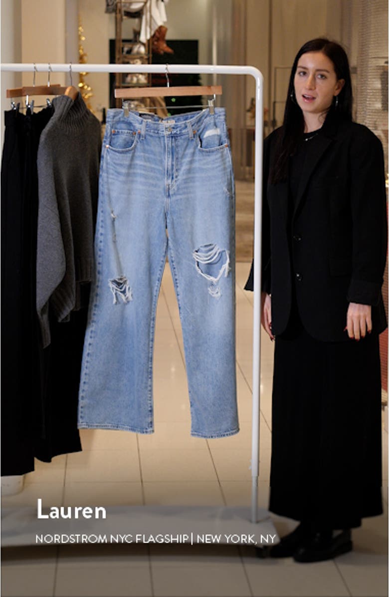 Ribcage Ripped High Waist Wide Leg Jeans, sales video thumbnail