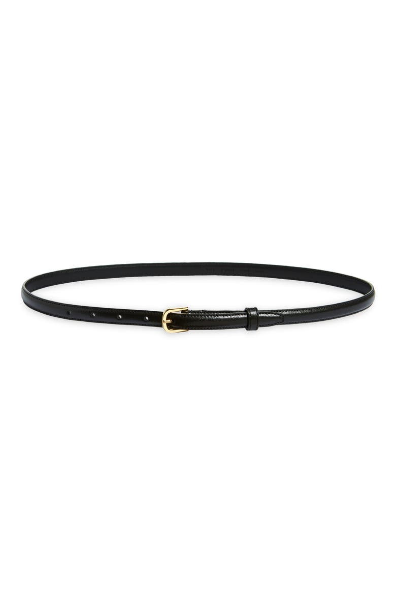 Thin Leather Belt, Main, color, BLACK