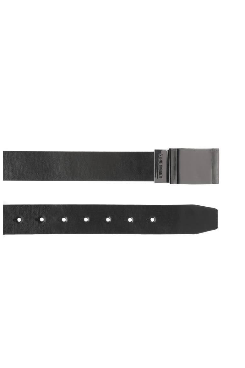 Plaque Reversible Leather Belt, Alternate, color, BLACK/ BROWN