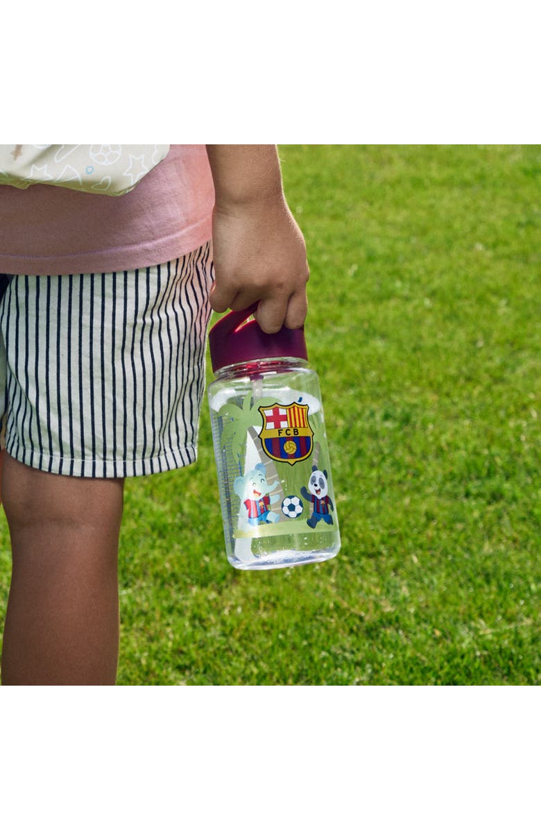 Miniland Barcelona Kiddie Water Bottle for Little Soccer Fans, Alternate, color, Red Multi