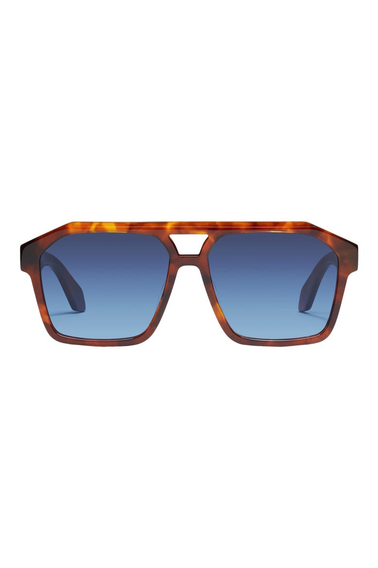 Soundcheck 57mm Gradient Aviator Sunglasses, Main, color, BROWN TORTOISE / NAVY BLUE