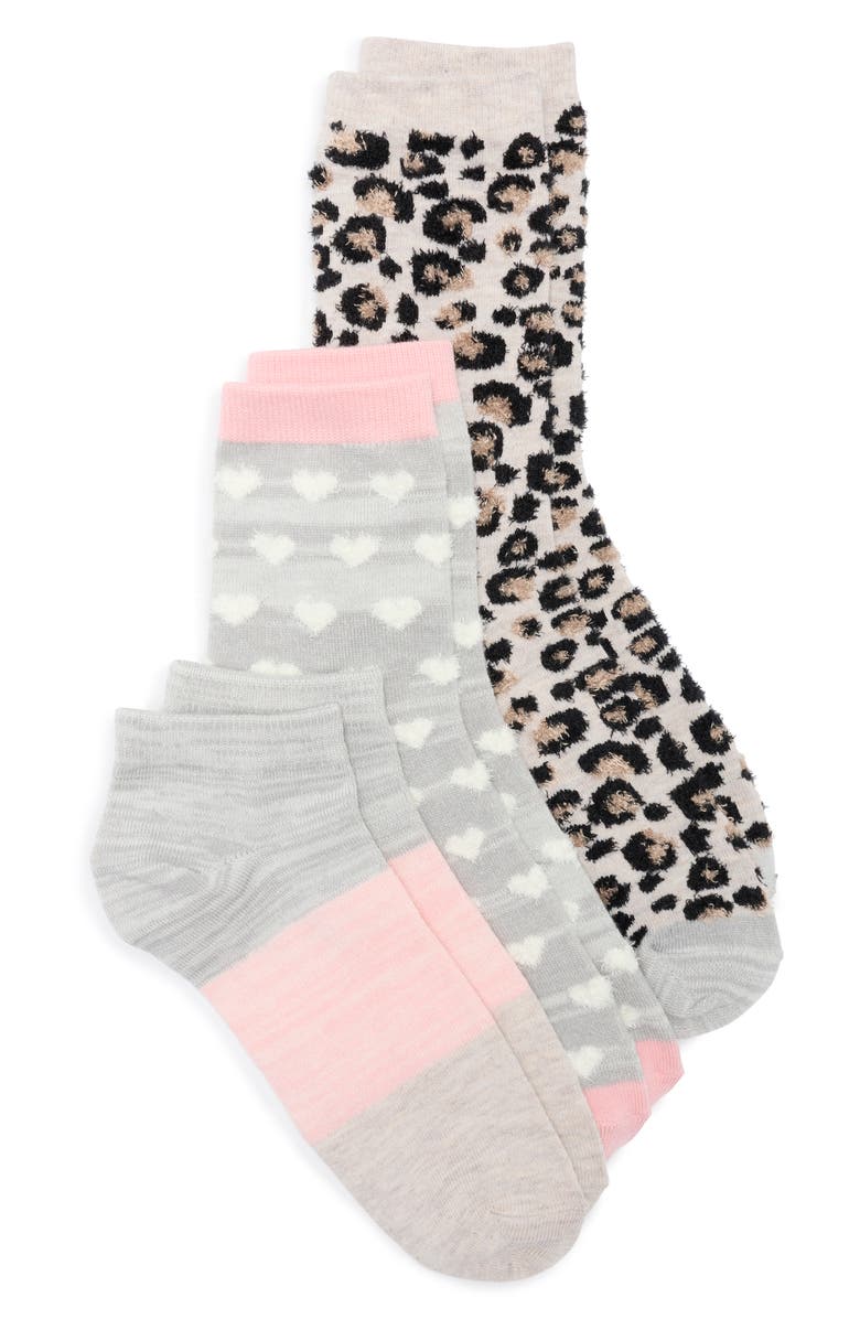 NORDSTROM RACK Holiday Cheer 3-Pack Socks, Main, color, Leopard Pack
