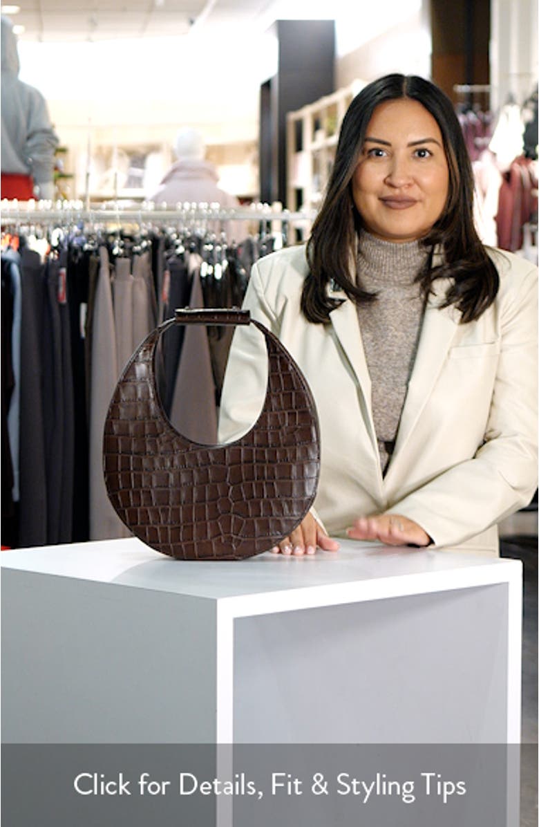 Moon Croc Embossed Leather Top Handle Tote, sales video thumbnail