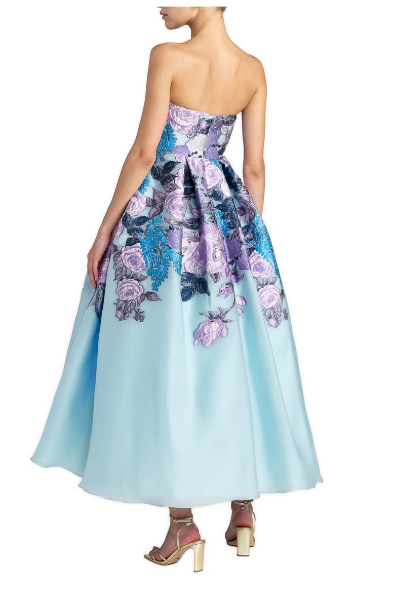 Mac Duggal Organza Strapless Ballgown With Pockets, Alternate, color, Blue Multi