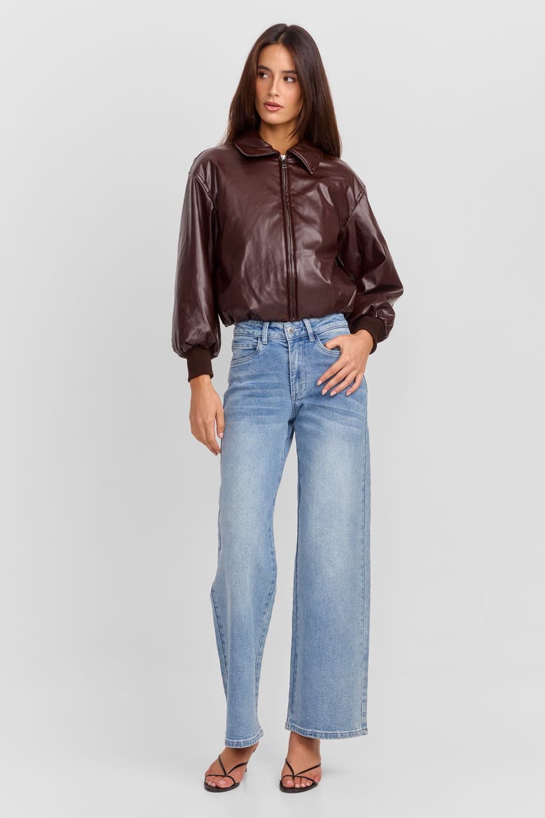 Estella Bomber Jacket, Alternate, color, Brown