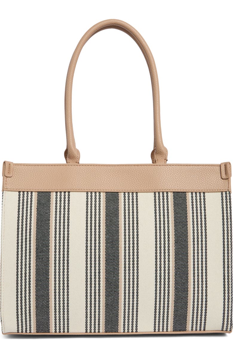 T Tahari Delano Stripe Tote Bag, Alternate, color, Wheat