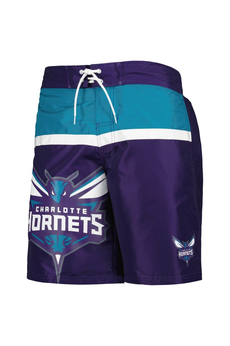Men's G-III Sports by Carl Banks Purple Charlotte Hornets Sea Wind Swim Trunks, Alternate, color, Purple