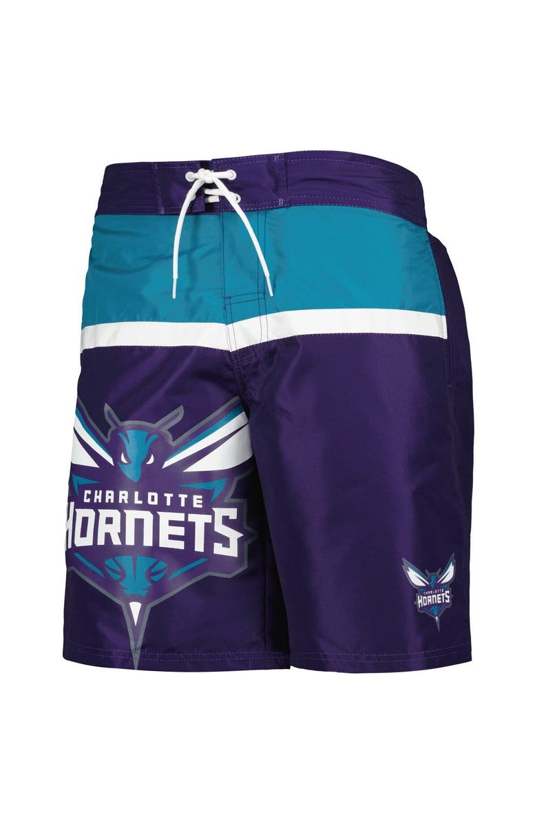 G-III SPORTS BY CARL BANKS Men's G-III Sports by Carl Banks Purple Charlotte Hornets Sea Wind Swim Trunks, Alternate, color, 
