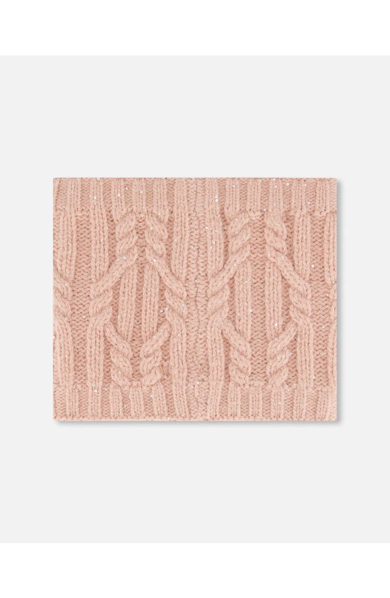 Deux par Deux Kids Unisex Knit Neckwarmer Light Pink, Alternate, color,