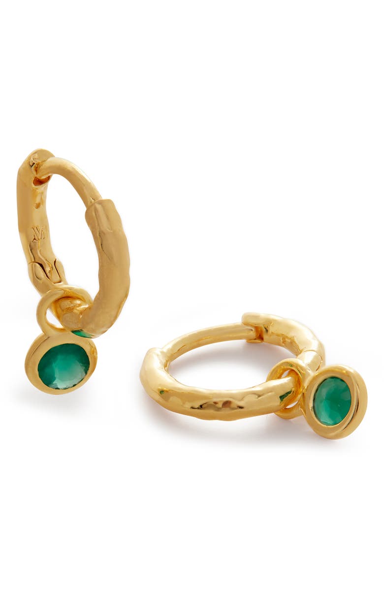 Monica Vinader Mini Huggie Earrings, Main, color, Yellow Gold