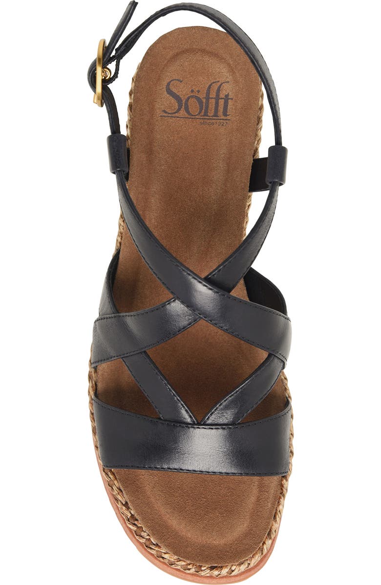 Söfft Devyn Slingback Espadrille Platform Wedge Sandal, Alternate, color, Black