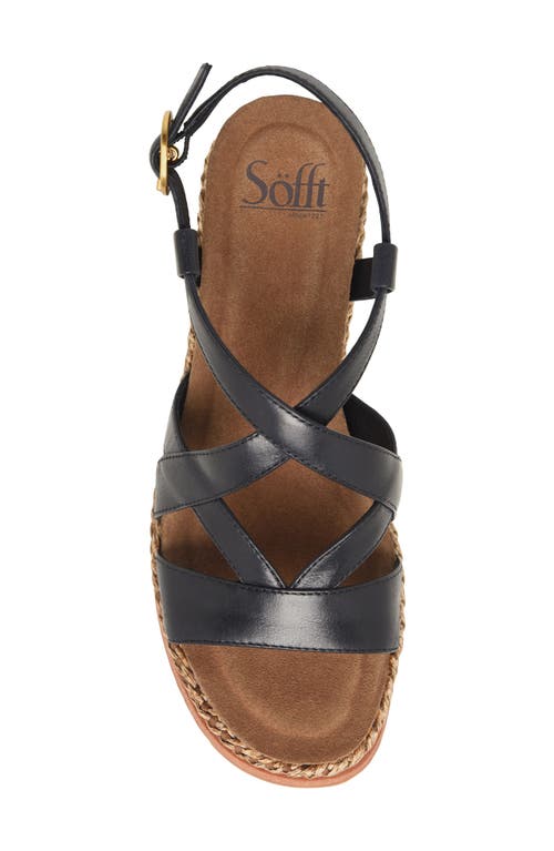 Söfft Devyn Slingback Espadrille Platform Wedge Sandal In Black