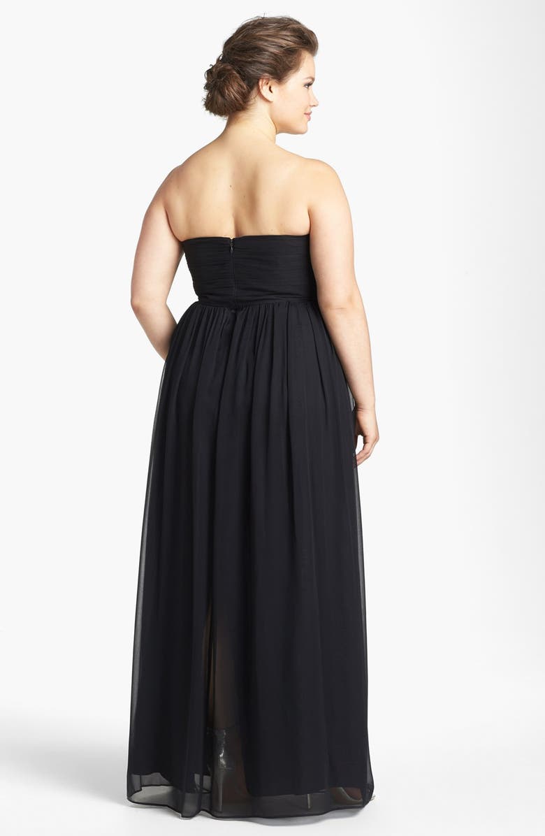 Donna Morgan 'Laura' Ruched Sweetheart Silk Chiffon Gown, Alternate, color, 