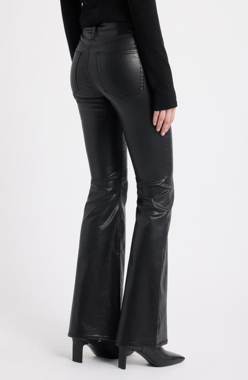 Rag & Bone Flexi Dahlia Coated Mid Rise Flare Jeans In Black