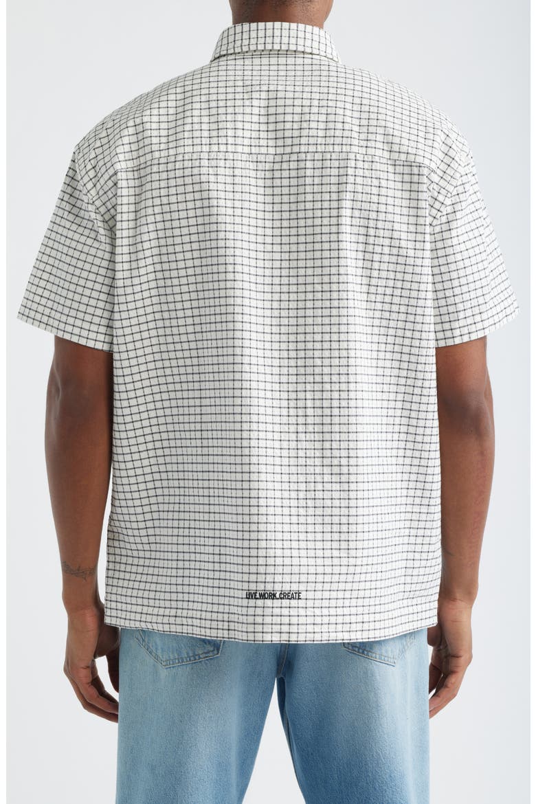 Check Short Sleeve Cotton Button-Up Shirt, Alternate, color, BEIGE CHECK