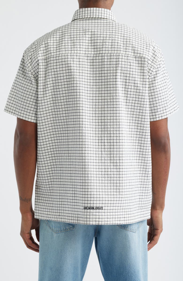 Brooklyn Industries Check Short Sleeve Cotton Button-Up Shirt, Alternate, color, Beige Check