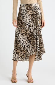 Open Edit Ruched Side Midi Skirt