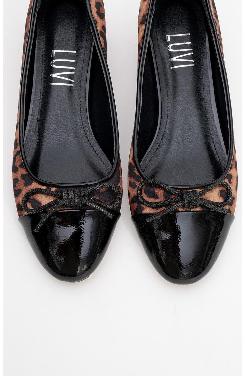 Prologue Shoes Julien Bow Detail Block Heel Flat, Alternate, color, Leopard