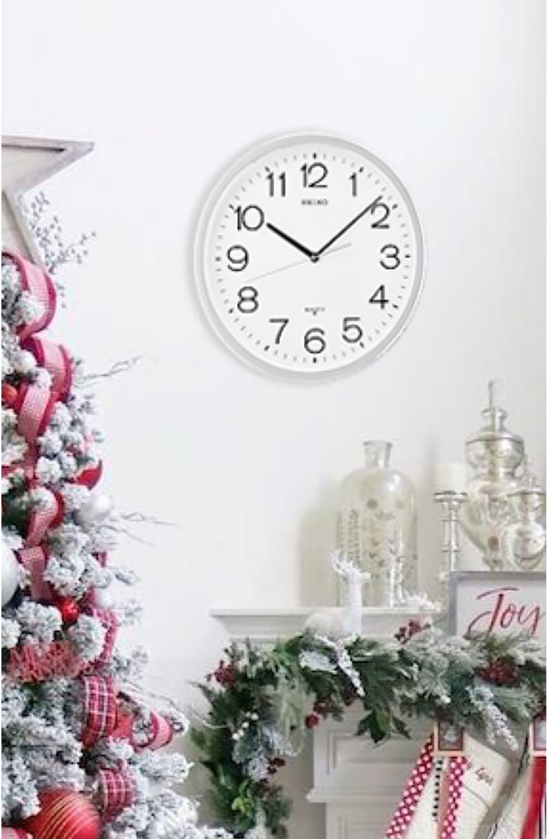 Seiko 12in. Office Classic Numbered Wall Clock, Alternate, color, Silver