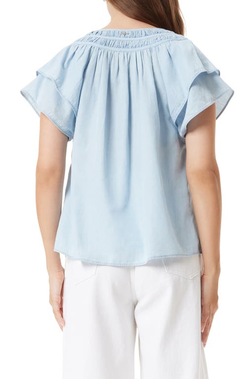 SAM EDELMAN SAM EDELMAN TABITHA TIE KEYHOLE FLUTTER SLEEVE TOP