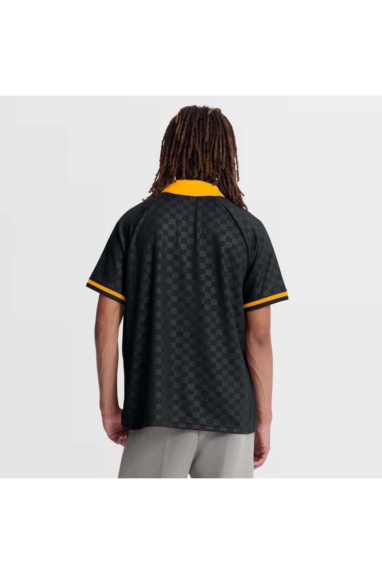 Men's Fanatics Black/Gold Pittsburgh Steelers Homerun Raglan V-Neck Polo, Alternate, color, Black